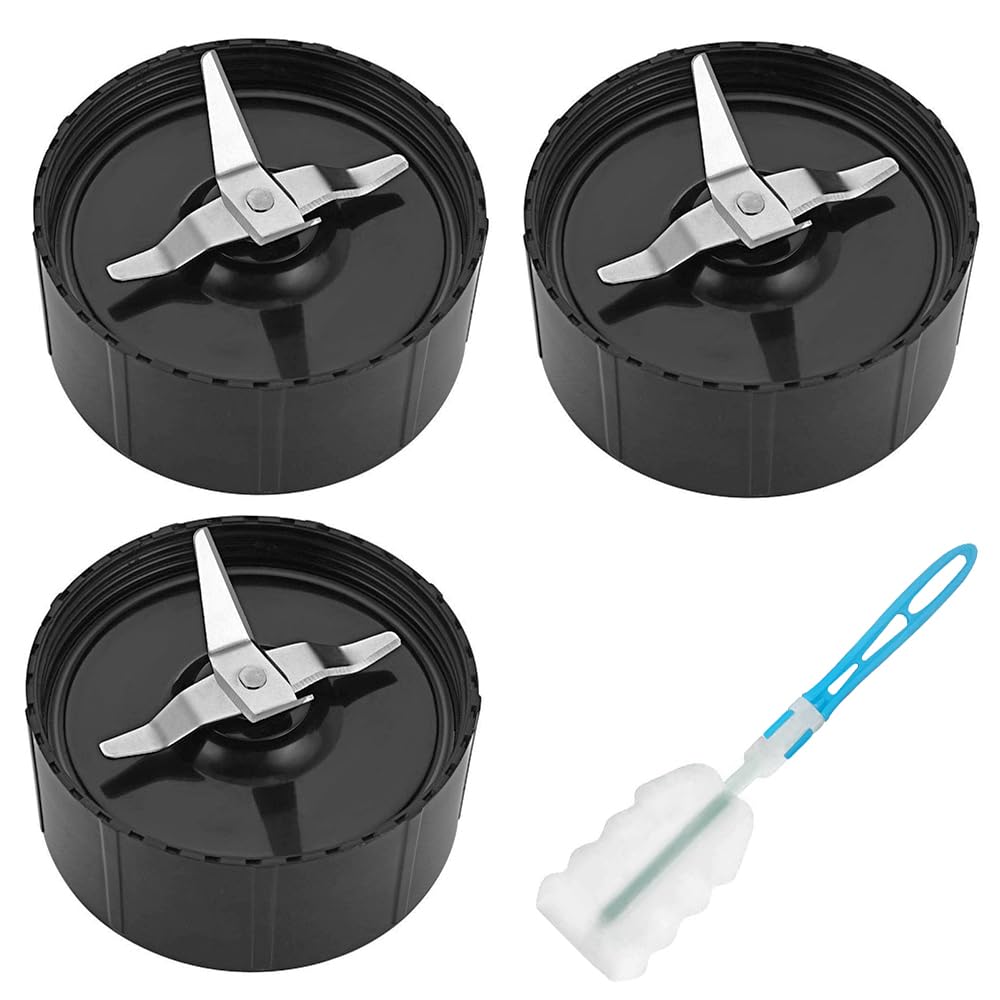 3 Stk Ersatz Entsafter Klingen für Magic Bullet Mixer, Ersatzklinge mit Dichtungen Zubehör für Magic