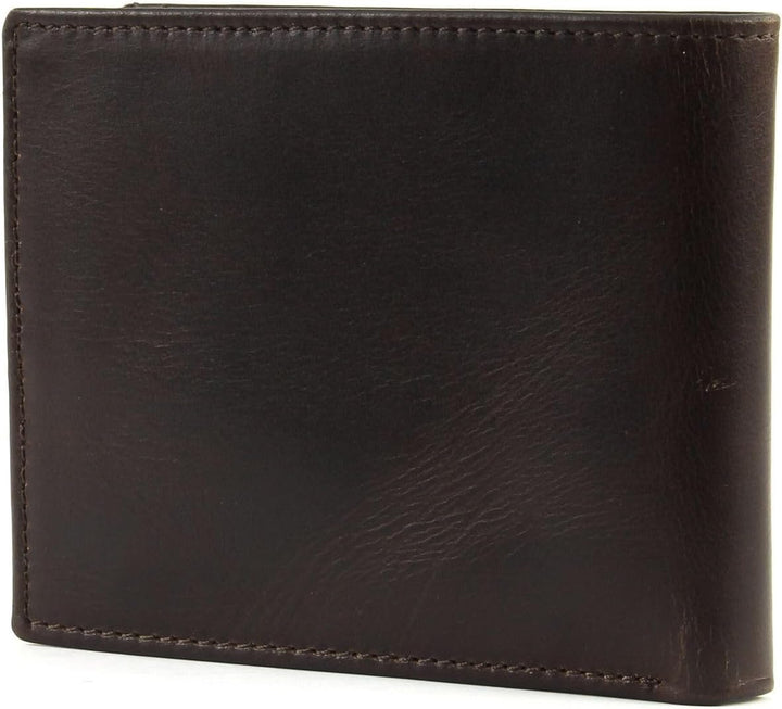 Fossil Brieftasche für Herren Derrick, 100% Leder Bifold Dunkelbraun 11,5 cm L x 2 cm B x 9 cm H ML3