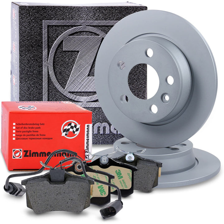 ZIMMERMANN Bremsenset Hinterachse inkl. Bremsscheiben Ø 268 mm Voll + Bremsbeläge hinten + Verschlei