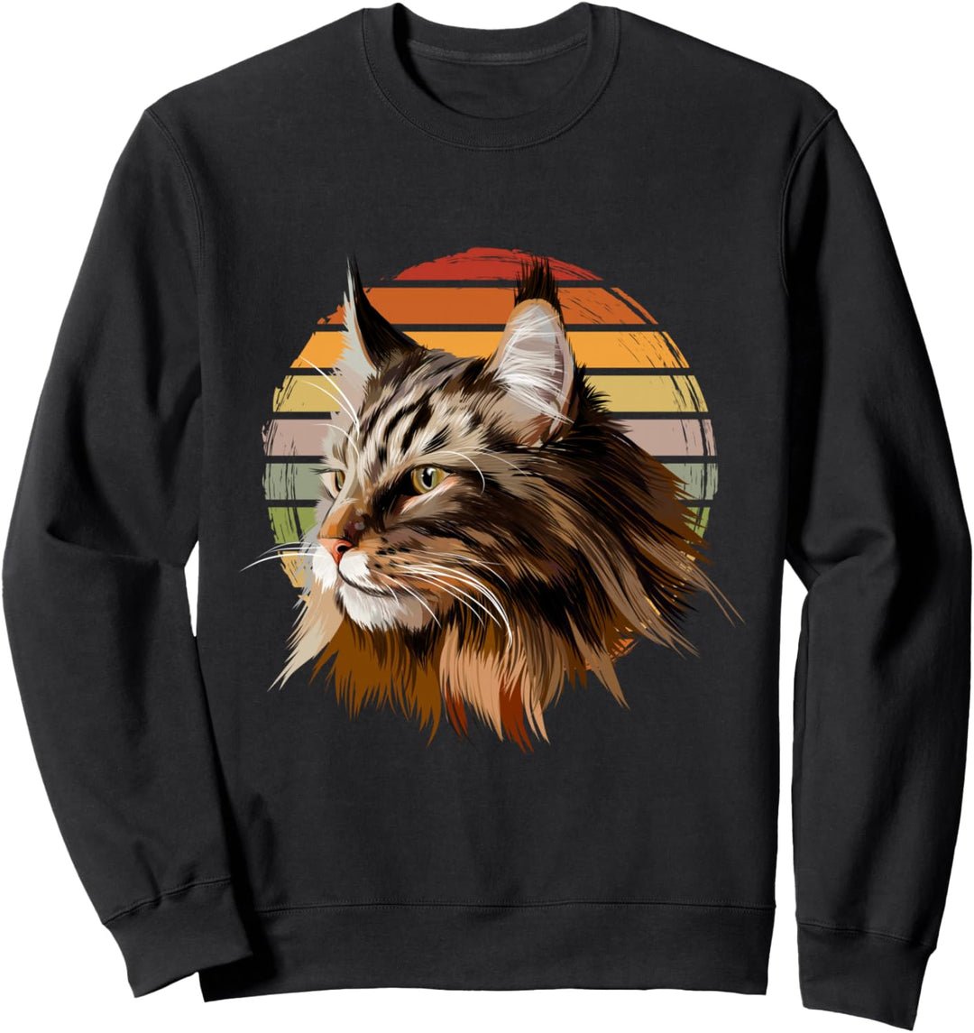 Maine Coon Katze Vintage Retro Sweatshirt
