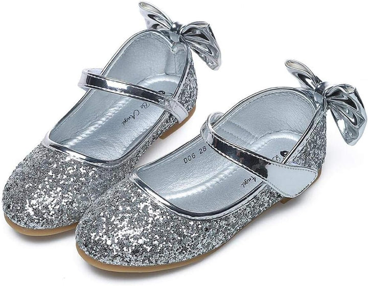 PPXID Mädchen Mary Jane Halbschuhe Glitzer Hochzeitsschuhe Prinzessin Taufschuhe Bequem Ballerinas,