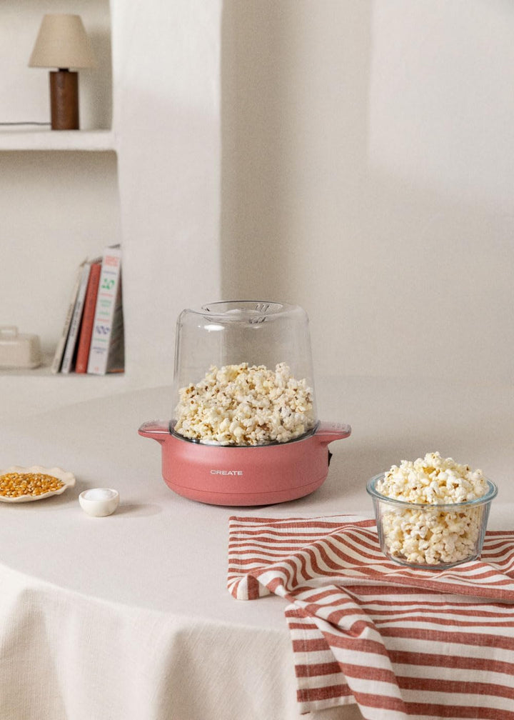 CREATE/POPCORN MAKER STUDIO/Popcornmaschine mit Butterschmelzer Terrakotta/einfache Bedienung, bis z