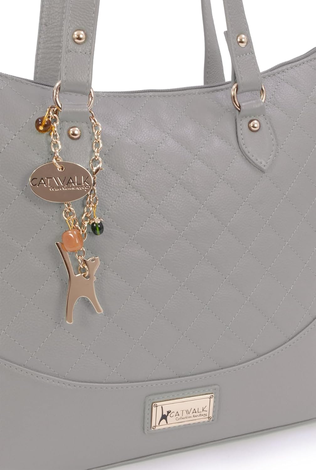 Catwalk Collection Handbags - Damen Schultertasche Mittelgross/Gross - Handtasche Tote Bag - Gestepp