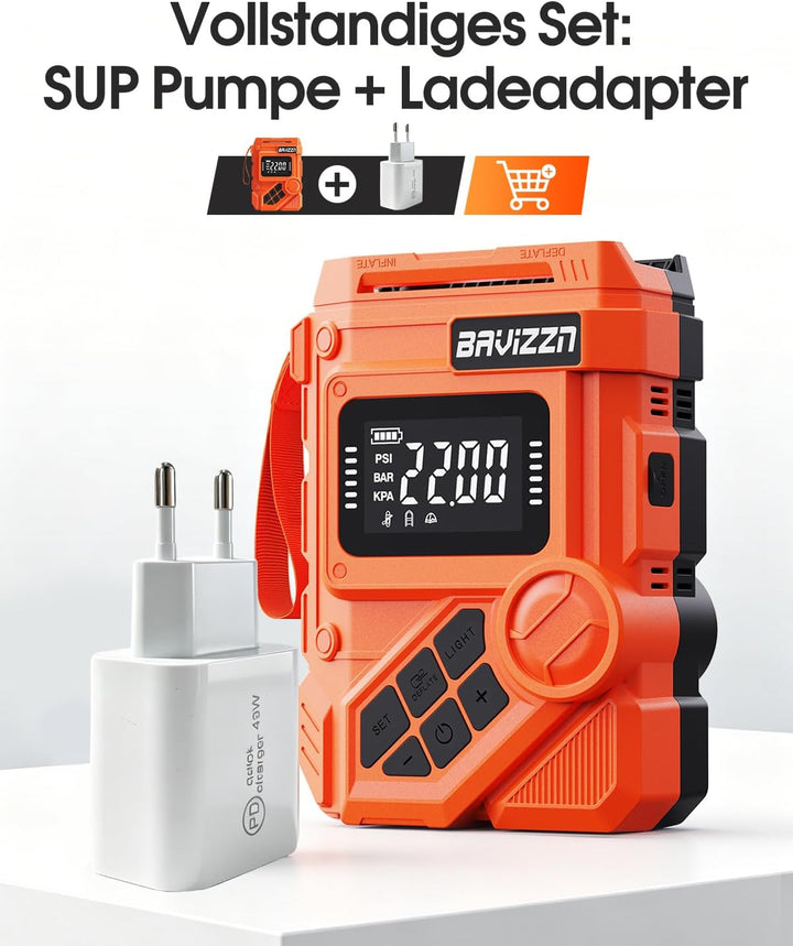 22PSI Akku Sup Elektrische Pumpe 12V DC Sup Pumpe Elektrisch Mit Akku 59.2WH Typ-C-Anschluss Inflato