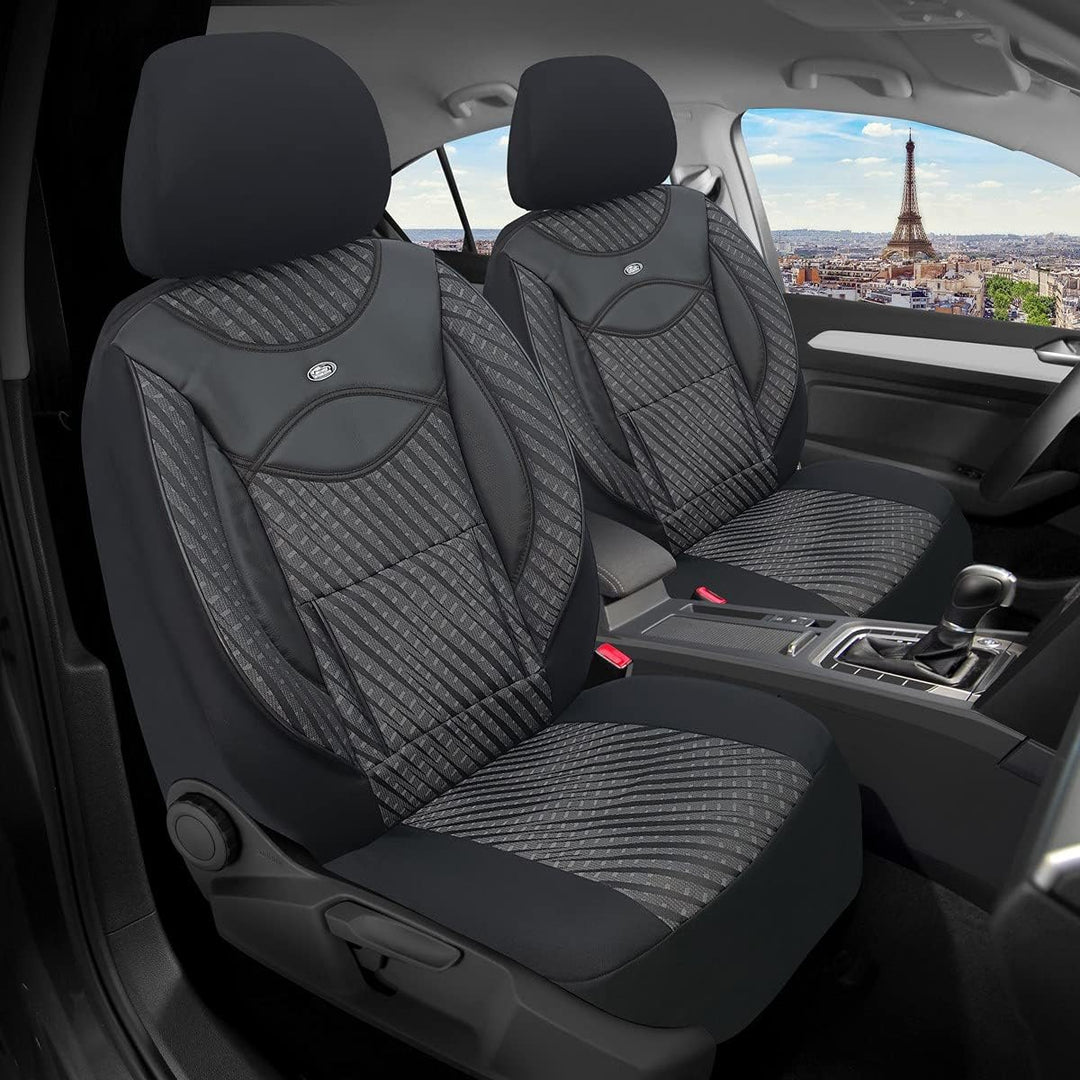 BREMER SITZBEZÜGE Mass Sitzbezüge Schonbezüge für Skoda Yeti 115 115 - Schwarz/Grau Muster, 115 - Sc