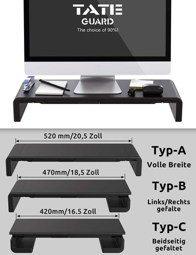 TATEGUARD Faltbarer Monitorständer Riser Computer Monitorständer mit Verstellbarer Breite kompatibel