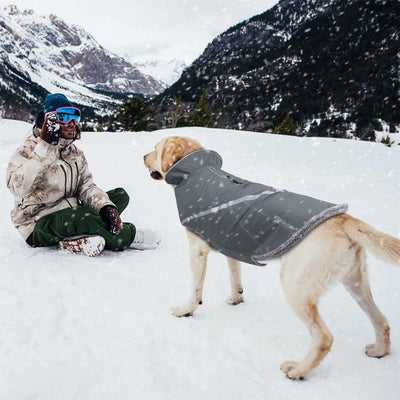 VIVAGLORY Hundemäntel für Kaltes Wetter, Warm Hundefleeceweste Jacke mit Zwei-Wege-Reissverschluss,