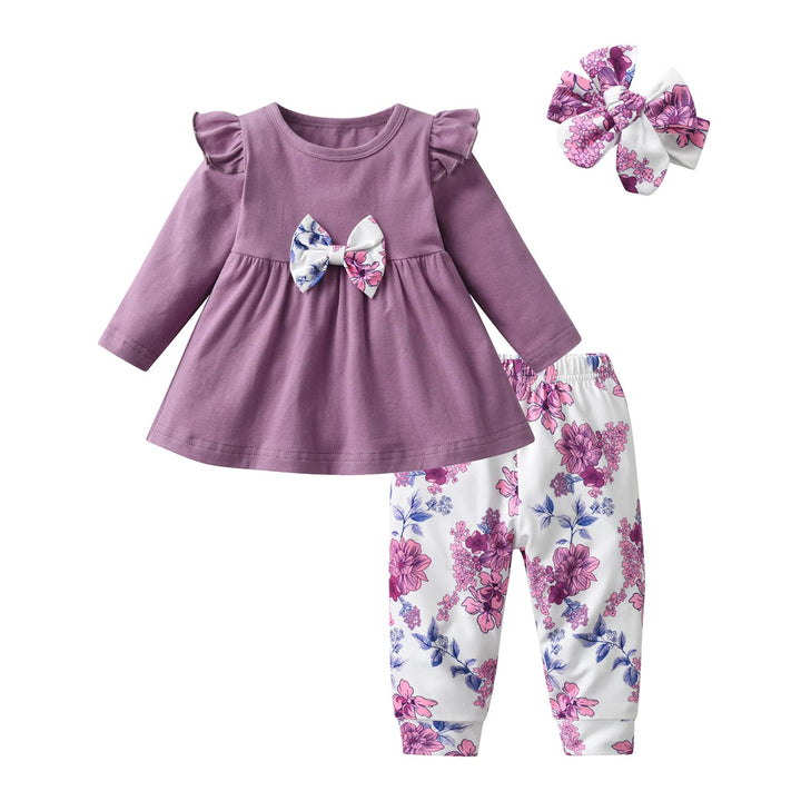 Baby Mädchen Kleidung Langarm Ruffle Tops und Floral gedruckt Hosen Kleinkind Baby Mädchen Outfits S