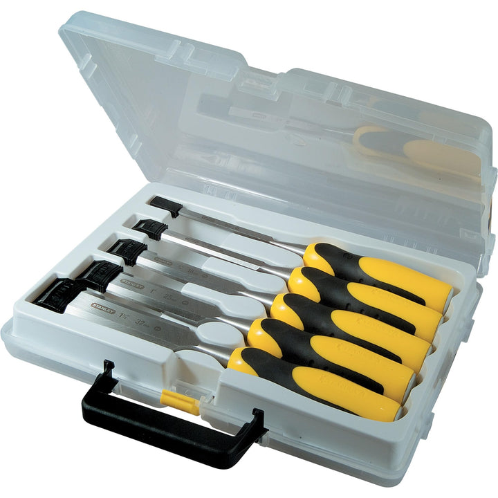 Stanley Dynapgrip Stechbeitel-Set (5-teilig, 6/12/18/25/32 mm Beitelbreite, Chrom-Stahl Legierung, e