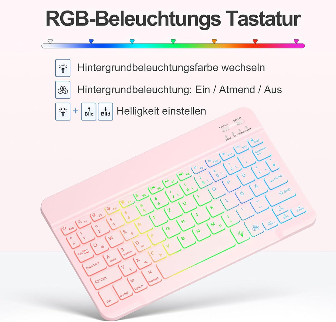 drivego Tastatur Hülle mit Maus for iPad A16 11/10 Generation &amp; Schutzfolie | (11/10.9 Zoll, 2025/20