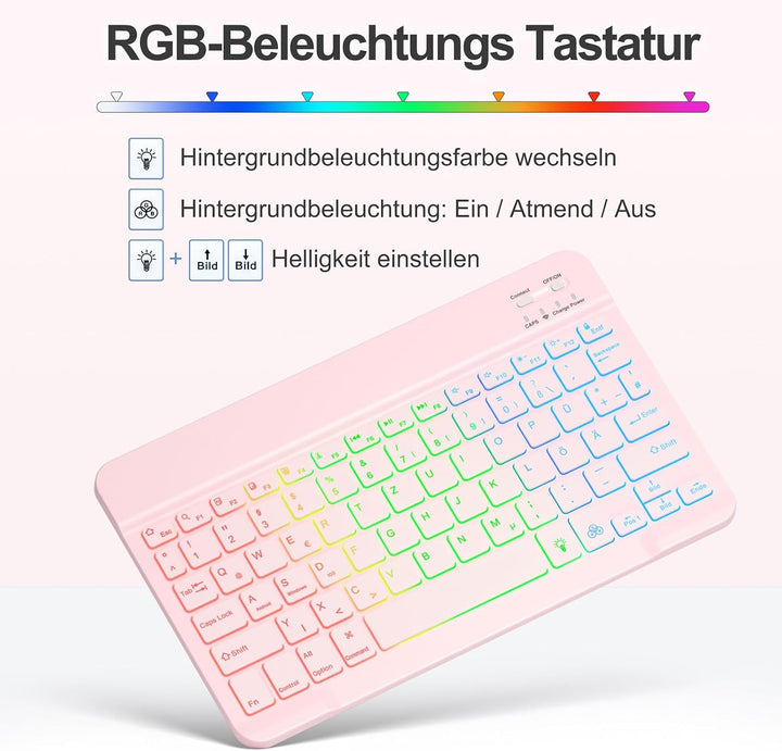 drivego Tastatur Hülle mit Maus for iPad A16 11/10 Generation &amp; Schutzfolie | (11/10.9 Zoll, 2025/20
