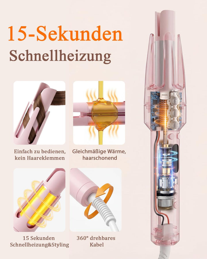 6-in-1Hairstyler, Lockenstab Automatisch Anzug, Glätteisen, Glättbürste, Wellen-Curling-Sticks, Ione