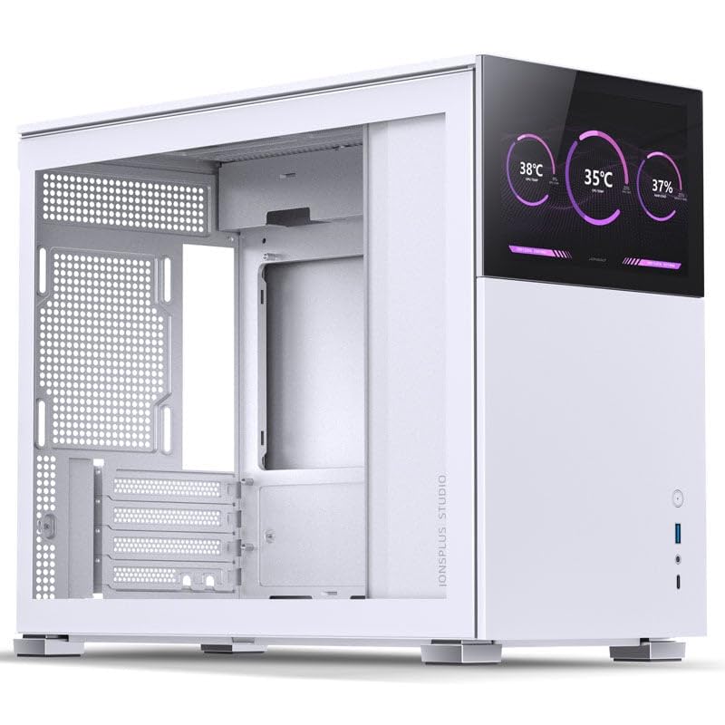 Jonsbo D31 Screen mATX Gehäuse, Tempered Glass - weiss