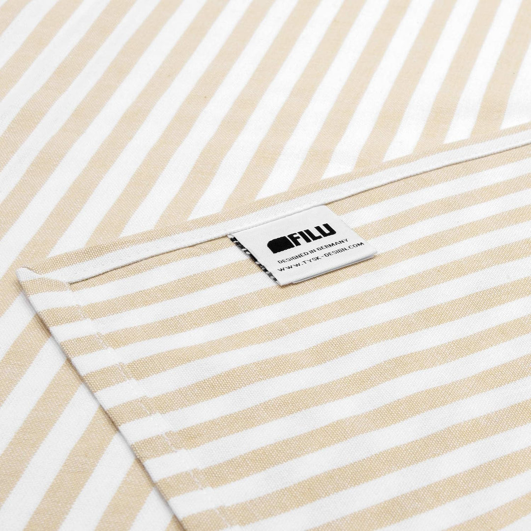 FILU Geschirrhandtücher 8er Pack Beige/Weiss gestreift (Farbe und Design wählbar) 45 x 70 cm - hochw