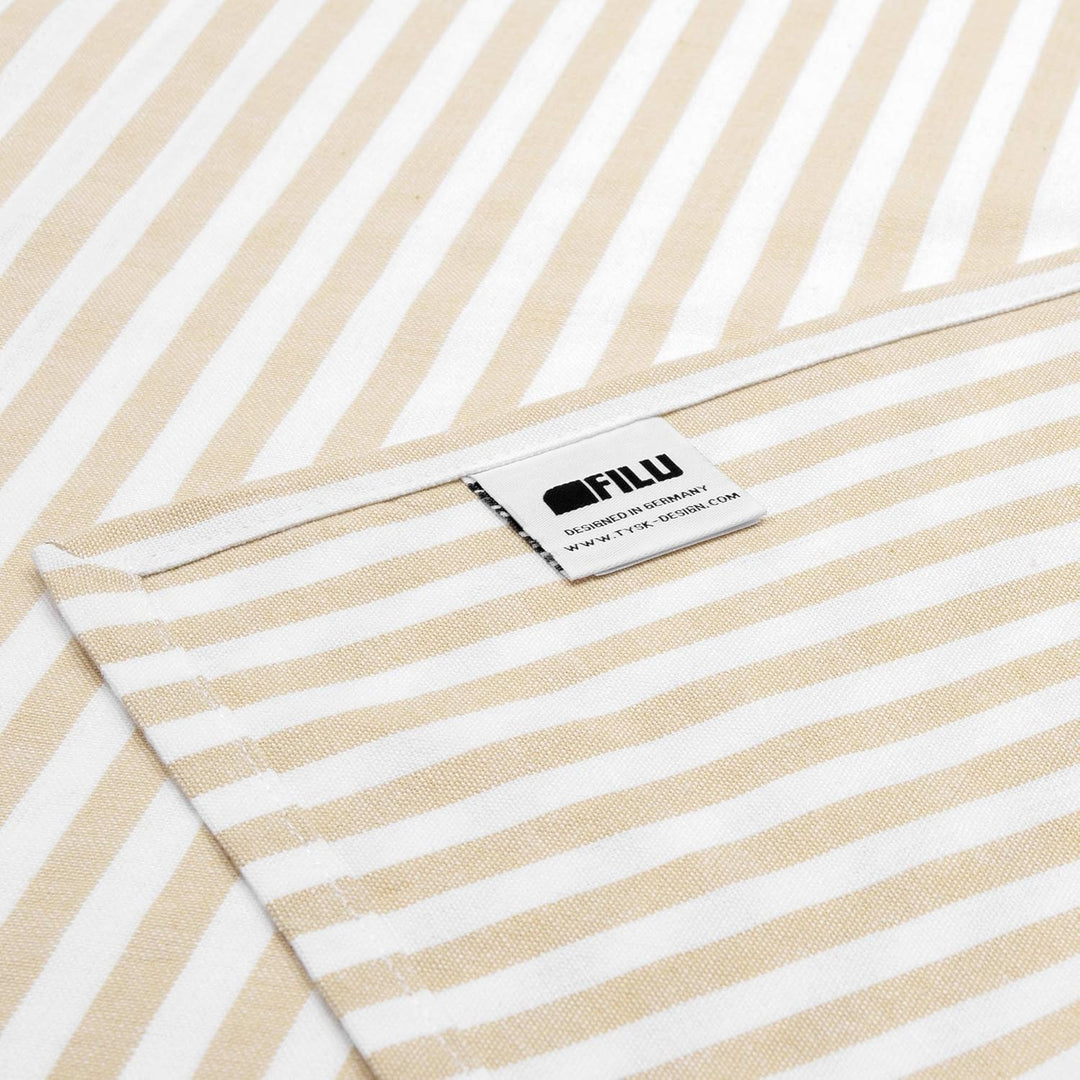 FILU Geschirrhandtücher 4er Pack Beige/Weiss gestreift (Farbe und Design wählbar) 45 x 70 cm - hochw