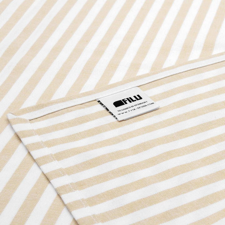 FILU Geschirrhandtücher 4er Pack Beige/Weiss gestreift (Farbe und Design wählbar) 45 x 70 cm - hochw