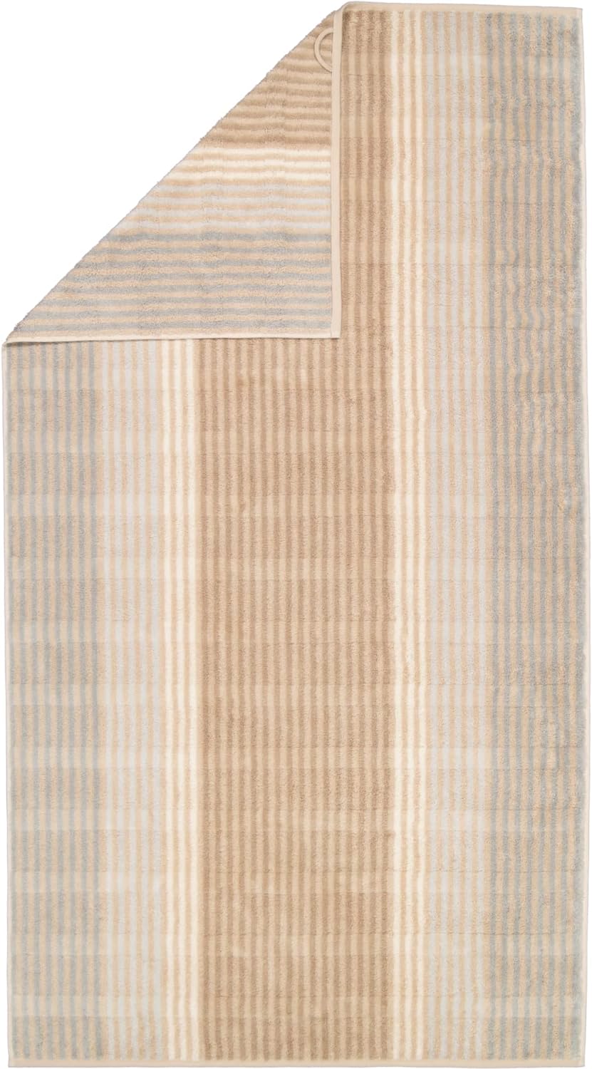 CAWÖ Home Handtücher Noblesse Cashmere Streifen 1056 Sand - 33 Duschtuch 80x150 cm, Duschtuch 80x150
