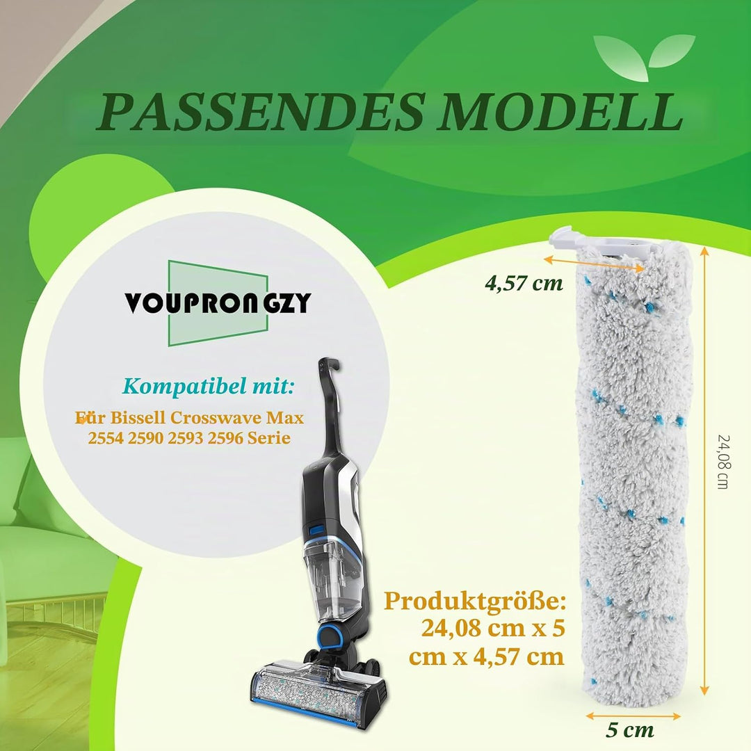2 Bürstenrollen 4 Filter Ersatzteile für Bissell Crosswave Max Series 2554 2590 2593 2596 Bürstenrol