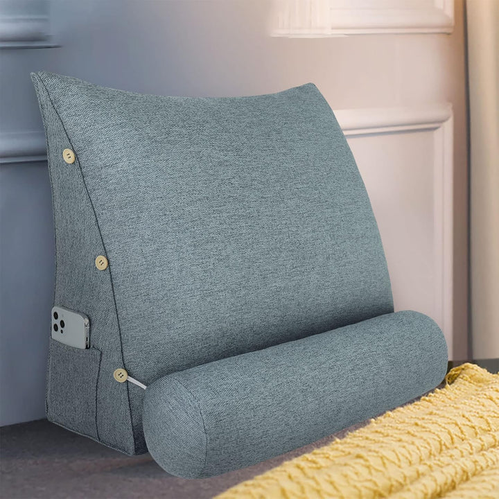Lesekissen für Bett &amp; Sofa – Ergonomisches Rücken- und Lendenstützkissen mit Stützwinkel, Keilkissen