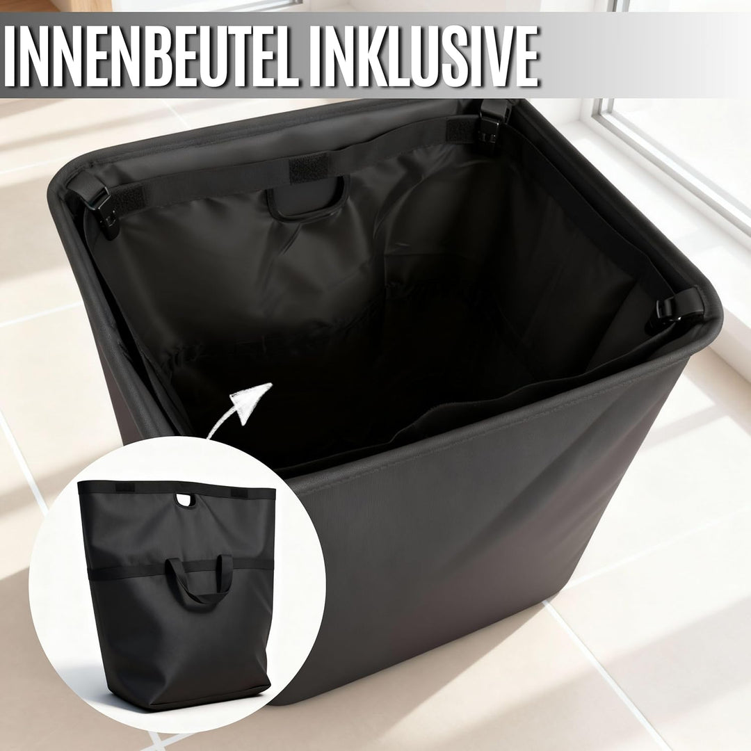 Gelber Sack Ständer 90L – Stabiler Müllsackständer für Gelbe Säcke 60–120L mit Halteclips & Metallra