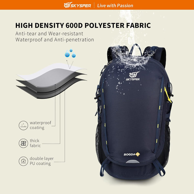 SKYSPER Wanderrucksack 30L/35L Trekkingrucksack Leicht Rucksack mit Rückenbelüftung aus atmungsaktiv