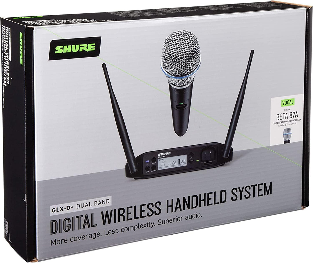Shure GLXD24+/B87A Dual Band Pro Digitales kabelloses Mikrofonsystem für Kirche, Karaoke, Gesang – 1