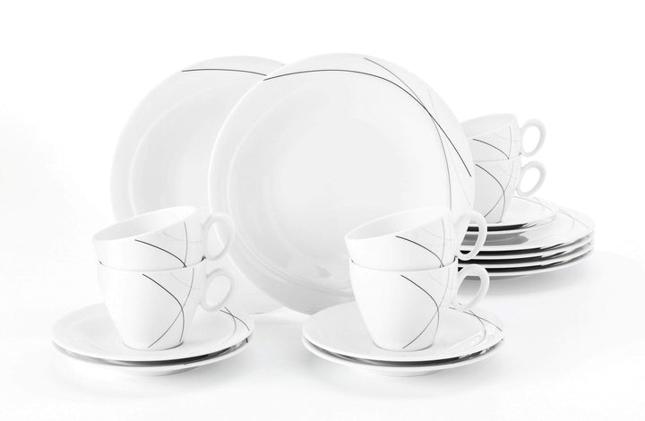 Seltmann Weiden 001.706998 Porzellan Kaffeeservice 18-teilig Trio Highline, Weiss Trio 18-tlg., Trio