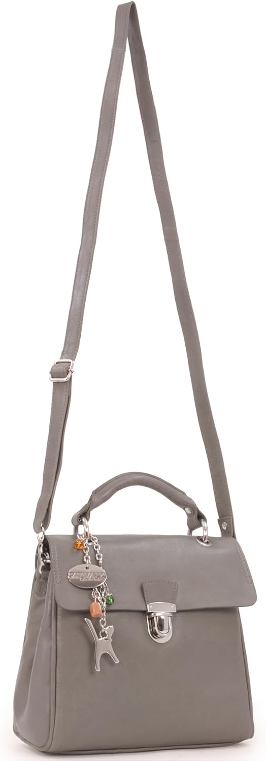 Catwalk Collection Handbags - Vintage Leder - Handtasche/Schultasche/Henkeltasche - Handtasche mit S