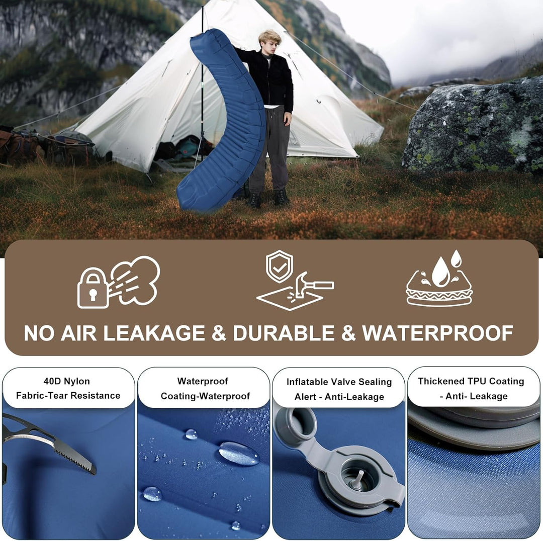 Origem Isomatte Camping Selbstaufblasend,14cm Ultraleichte Schlafmatte Aufblasbar Kleines Packmass,