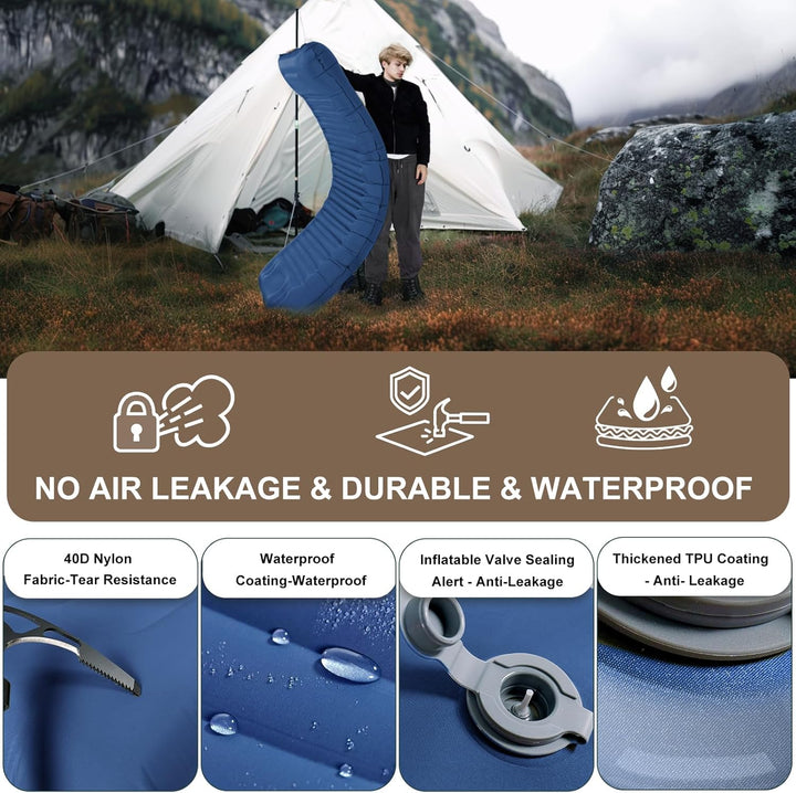 Origem Isomatte Camping Selbstaufblasend,14cm Ultraleichte Schlafmatte Aufblasbar Kleines Packmass,