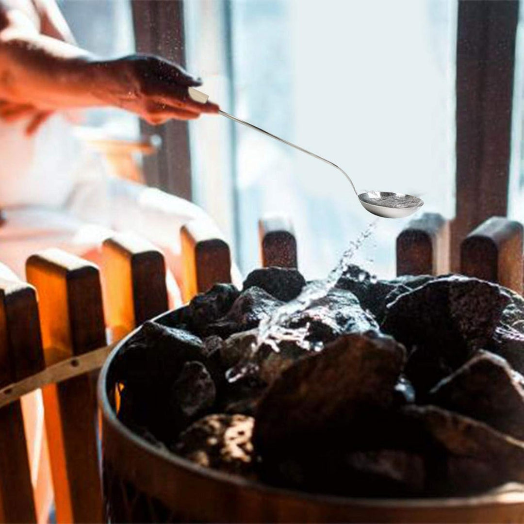 Chuanfeng Sauna Eimer Mit Kelle Edelstahl 4L Saunakübel Hochwertiges Sauna Zubehör Saunaeimer Set