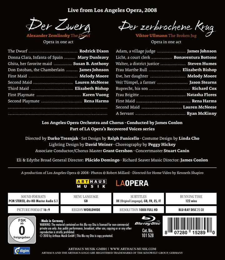 Der Zwerg/Der zerbrochene Krug - Alexander Zemlinsky und Viktor Ullmann, Blu-ray
