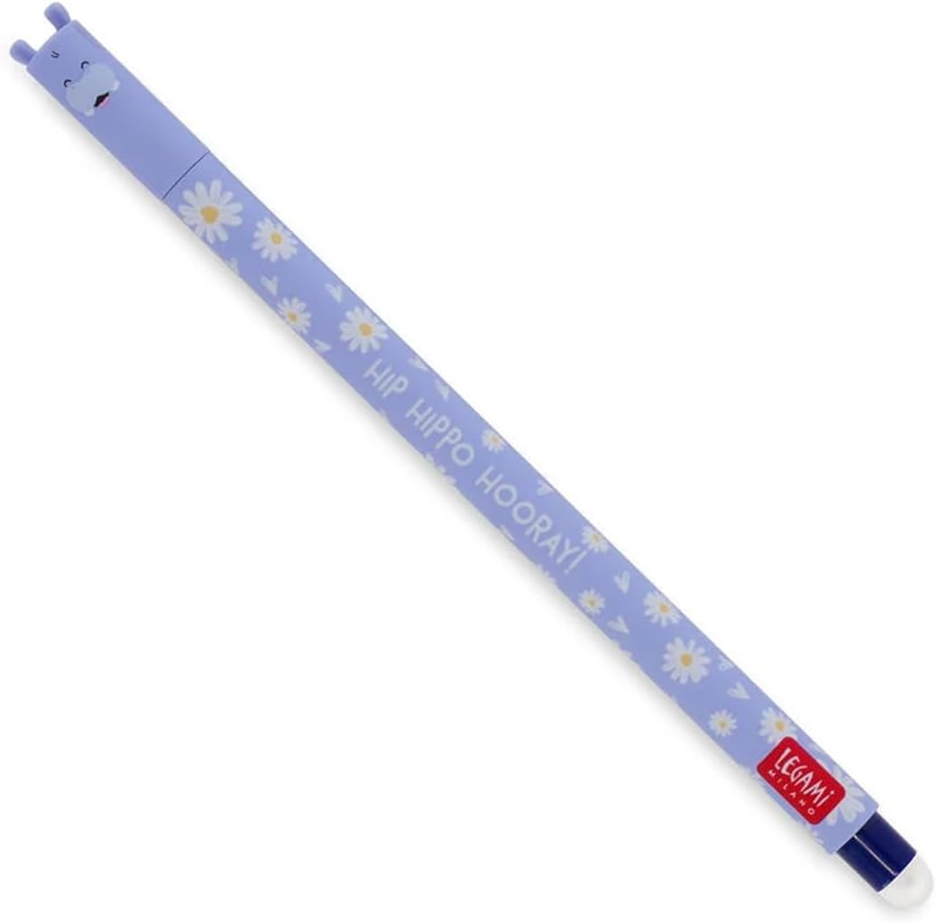 LEGAMI - 4er Set Gel-Radierstifte, Wildlife, Stifte mit radierbarer Tinte, Hippo, Elefant, Giraffe u