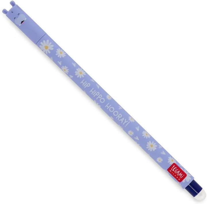 LEGAMI - 4er Set Gel-Radierstifte, Wildlife, Stifte mit radierbarer Tinte, Hippo, Elefant, Giraffe u