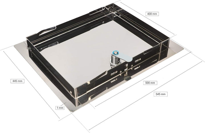 KOTARBAU® Revisionsklappe Grösse 40x50cm mit Schlüssel Edelstahl Silber für