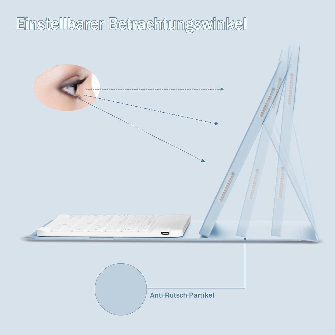 Hülle mit Tastatur für iPad Air 11 Zoll M4/M3/M2 (2026/2025/2024), iPad Air 5/4 Generation (2022/202