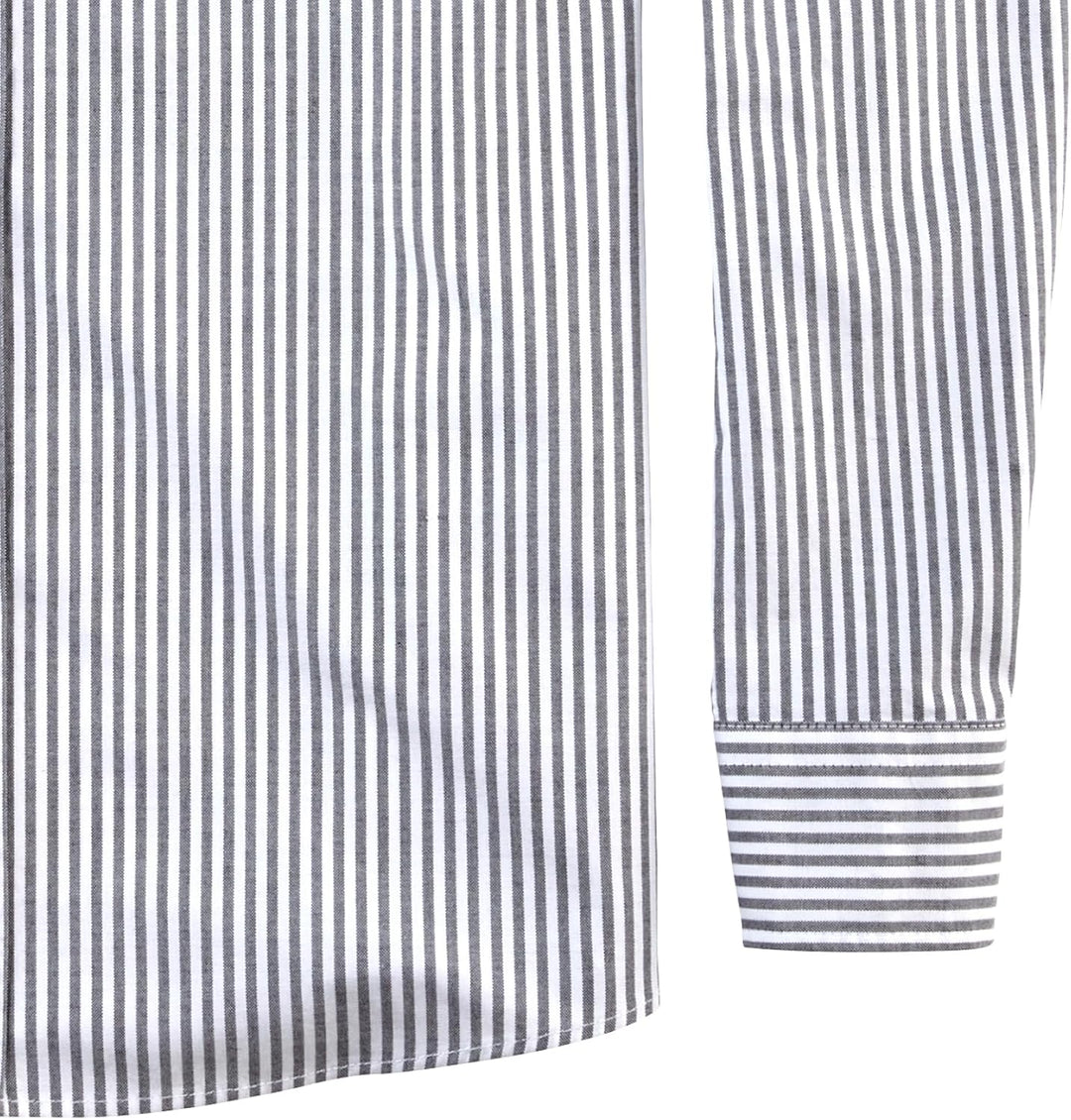 OLYMP Herren Oberhemd Langarm Casual,Gestreift,Regular fit,Kent-Kragen S Schwarz 68, S Schwarz 68