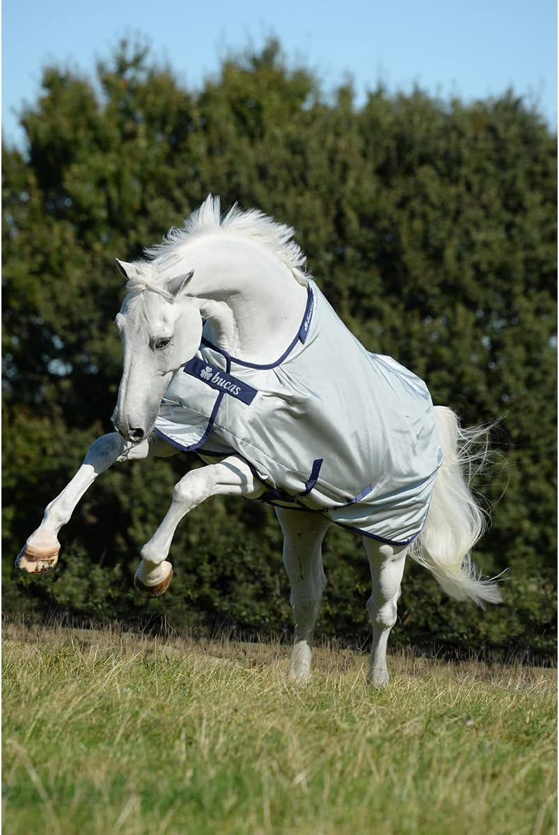 Bucas Power turnout light Big Neck in silber, Weidedecke, Outdoordecke, Farbe:silber, Grösse:165cm