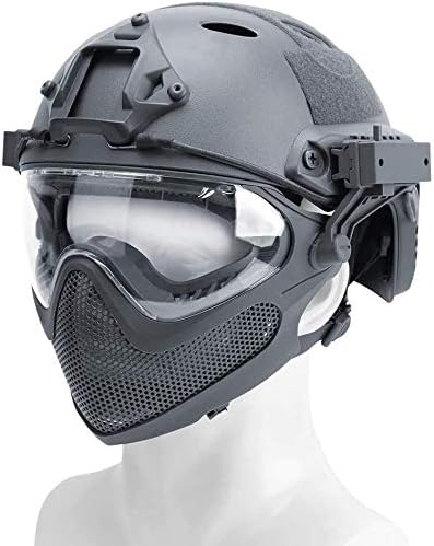 Taktischer Airsoft PJ Helm F22, EIN Integral-Schutzhelm Mit Abnehmbarer Maske Und Brille, Outdoor-Re