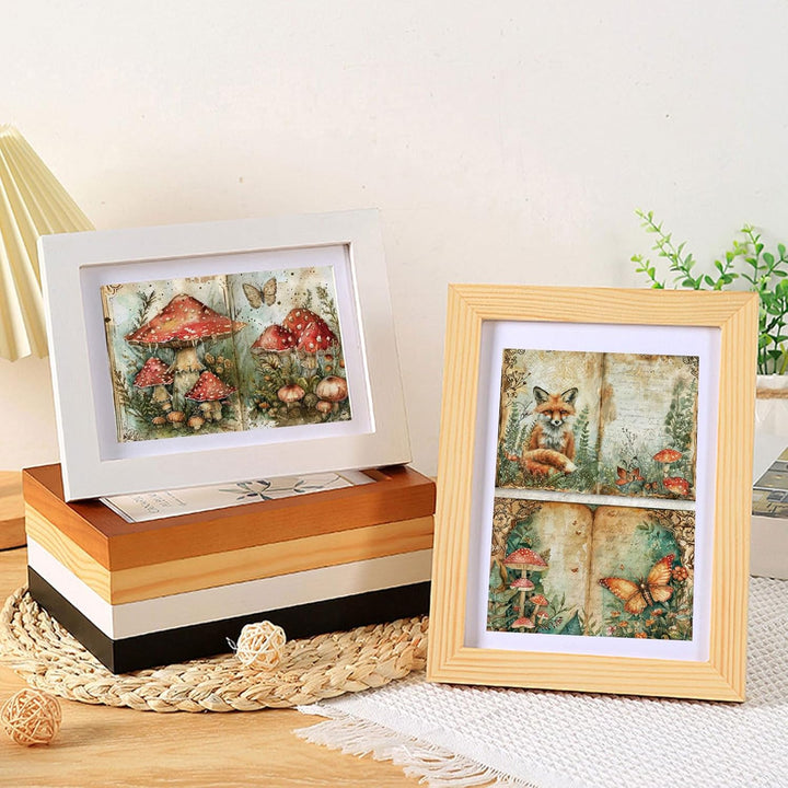 Scrapbook Papier Wald Muster Scrapbook Bastelpapier, Vintage Motivpapier mit Waldtiere Schmetterling