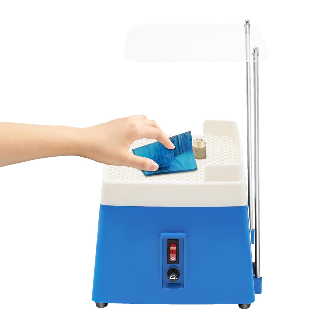 Glasschleifer 65W mit 4200rpm & Wasserkühlung, Mini Buntglasschleifmaschine für Glas, Keramik & Stei