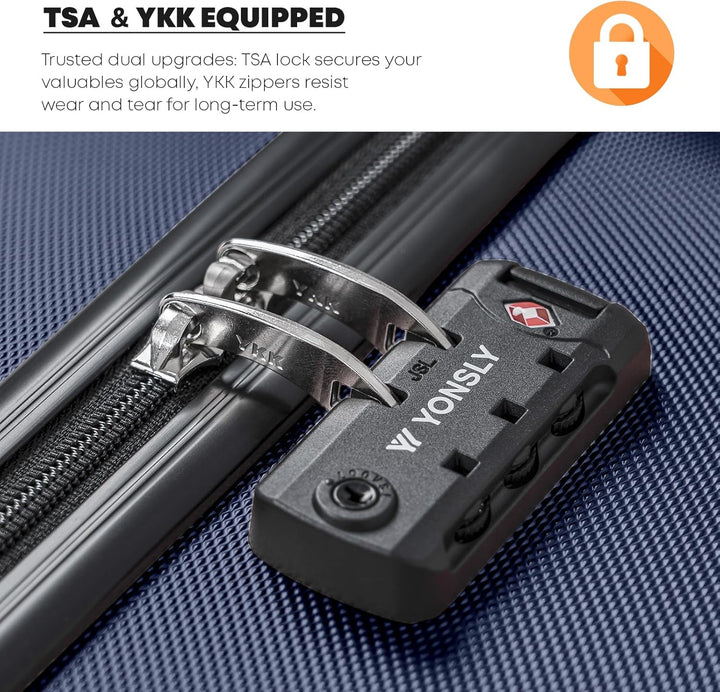 Premium Reisekoffer TSA-Schloss,YKK-Reissverschluss Hartschalen-Koffer Trolley Kabinenkoffer Rollkof