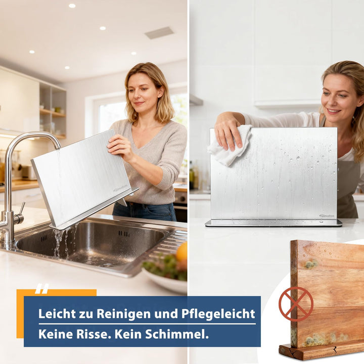 Fimaten Messerblock Magnetisch ohne Messer, Magnet Messerblock aus Edelstahl, Doppelseitig Magnetisc