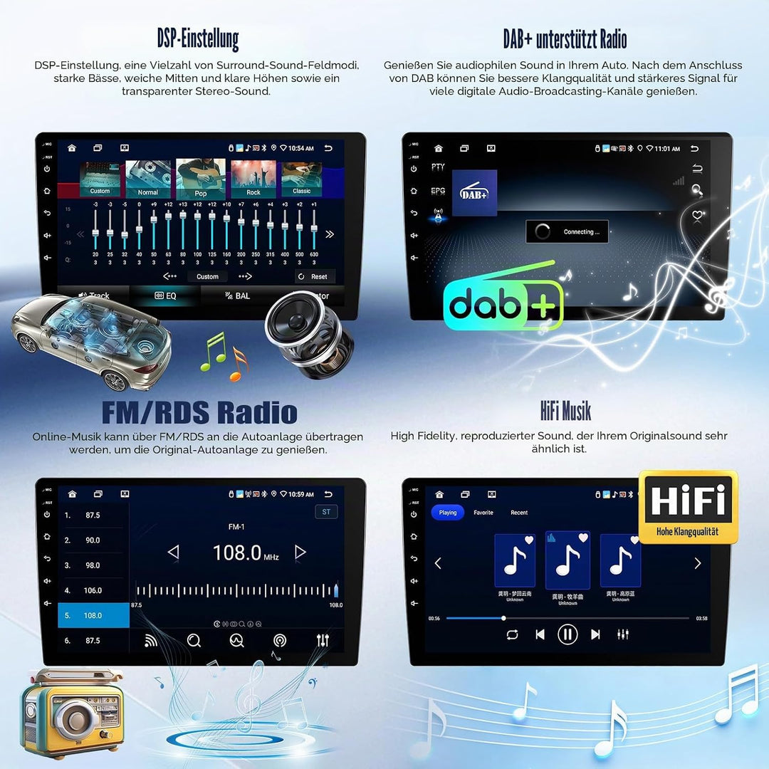 6+128G 8Kern Android 15 Autoradio für Ford Focus Klassiker 2004–2011 mit Wireless CarPlay Android Au