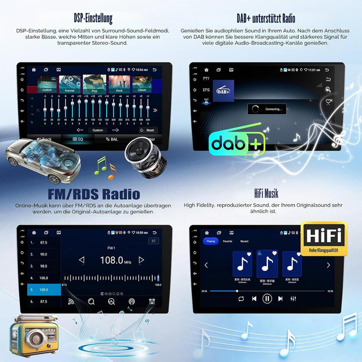 6+128G 8Kern Android 15 Autoradio für Ford Focus Klassiker 2004–2011 mit Wireless CarPlay Android Au