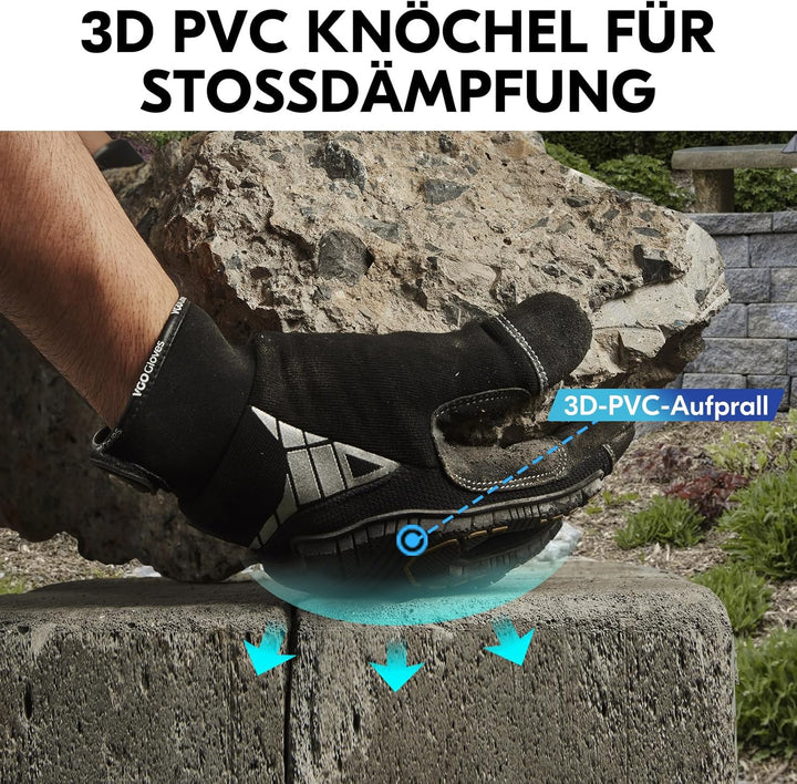 Vgo... 3 Paare hohe Mechnische Arbeitshandschuhe, für grosse Belastungsarbeit, Vibration-Schutz-Hand