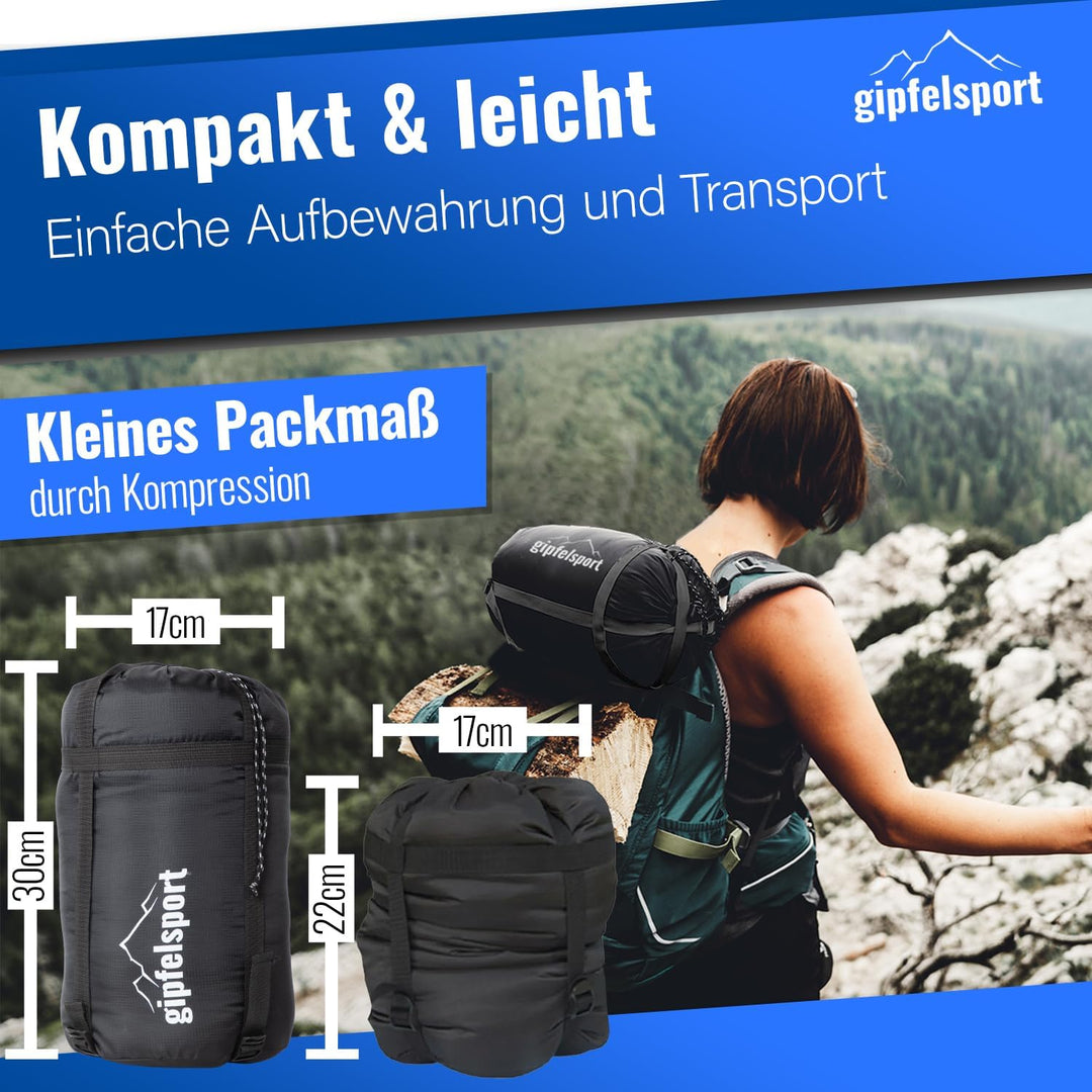 Gipfelsport Ultraleicht Schlafsack 4 Jahreszeiten [-20°C bis 15°C] Ultralight Sleeping Bag | Ultrale