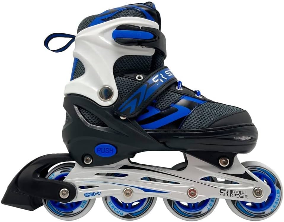 Kids Globe 720232 Street Rider Inlineskates (Inliner) blau/schwarz, verstellbar von Grösse 35-38, ab