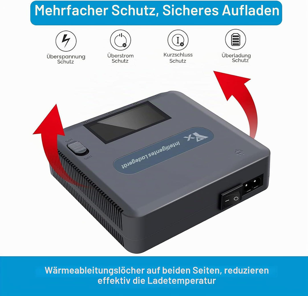 LYONGTECH LCD Display Akku Ladegerät für DJI Air 2S,Mavic Air 2 Drohne, lädt 4 Batterie und 2 USB-An