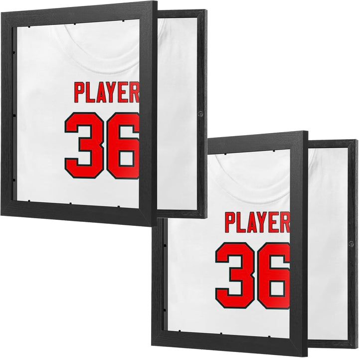 2 Stück Rahmen für Fussballtrikots, 33 x 33 cm Trikotrahmen Sport-Trikot, Schattenbox, Rahmen, Rahme